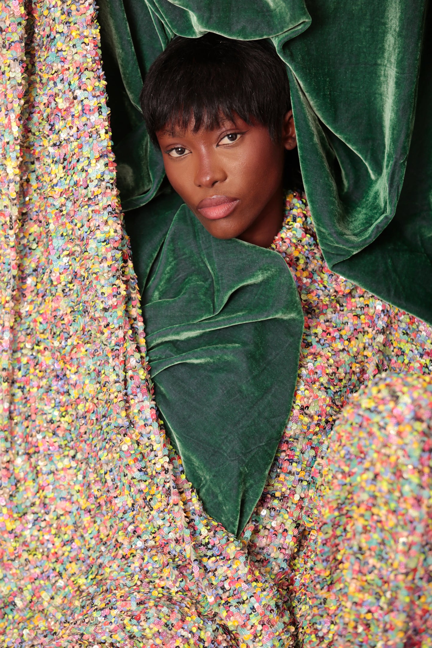 Paillettes Multicolores 100% Soie 3m